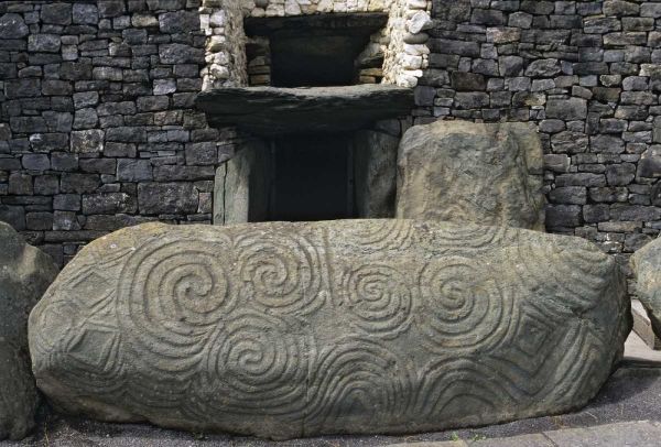 Ireland, Newgrange Elaborately carved stone